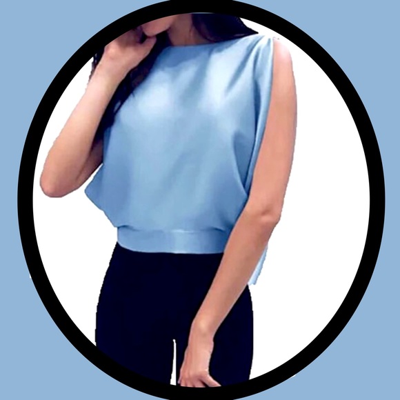 Sleeveless Silk Sateen Open Back Tie Waist Blouse - Picture 3 of 8